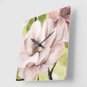 Magnolische Blume Quadratische Wanduhr (Winkel)