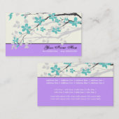 Magnolische Blume Türkis blau lila Visitenkarte (Vorne/Hinten)