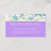 Magnolische Blume Türkis blau lila Visitenkarte (Rückseite)