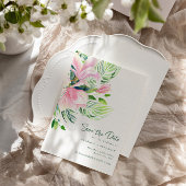 Magnolische Blume Wasserfarbe Save the Date rosa Postkarte