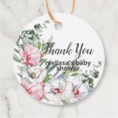 Magnolische Dusche mit weißer Babydusche Geschenkanhänger (Vorderseite)