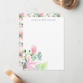 Magnolische Wasserfarbe Blume Rosa Personalisiert Mitteilungskarte (Vorderseite/Rückseite Beispiel)