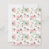 Magnolische Wasserfarbe Blume Rosa Personalisiert Mitteilungskarte (Rückseite)