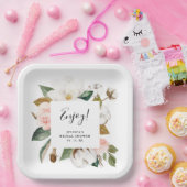 Magnolische Wasserfarbe Brautparty Pappteller (Party)