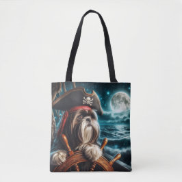 Magnum the Shih Tzu Pirate - Leinwand Tote Bag Tasche