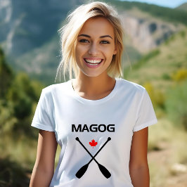 Magog Canada überquerte Paddle Oars Ahornleaf T-Shirt