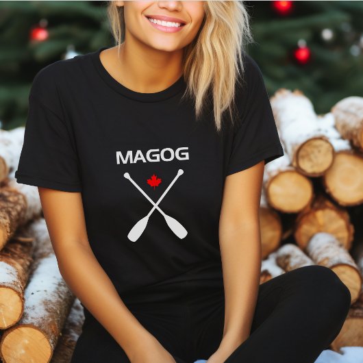 Magog Canada überquerte Paddle Oars Maple Leaf Dar T-Shirt