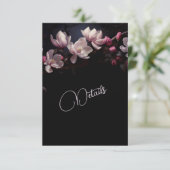 Magolia 3D Flower Black Floral Details Begleitkarte (Stehend Vorderseite)