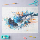 Magpie Bird Cerulean Charm Decoupage Seidenpapier (Basteln)
