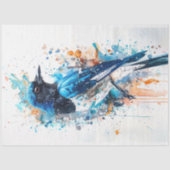 Magpie Bird Cerulean Charm Decoupage Seidenpapier (Vorderseite)