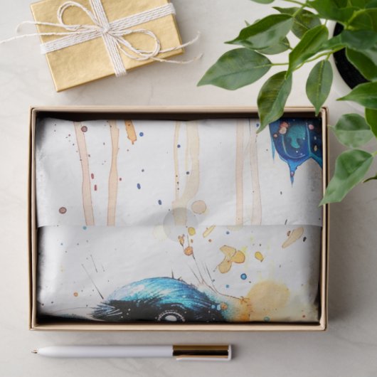 Magpie Bird Mandarine Twilight Decoupage Seidenpapier (Geschenk)