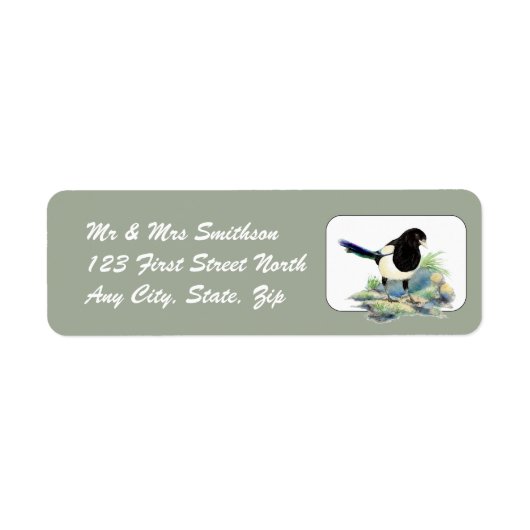 Magpie Bird Nature Wildlife Animal Address Label (Vorne)