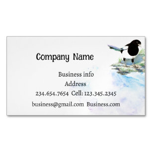 Magpie, Bird, Nature, Wildlife Business Card Magnetische Visitenkarte