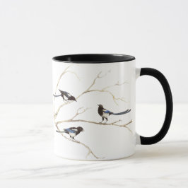 Magpie Bird, Nature, Wildlife Family Tasse