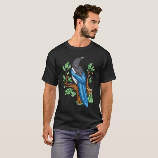Magpie Bird Vogelbeobachter Bird sieht Niedlich Bi T-Shirt (Vorne ganz)