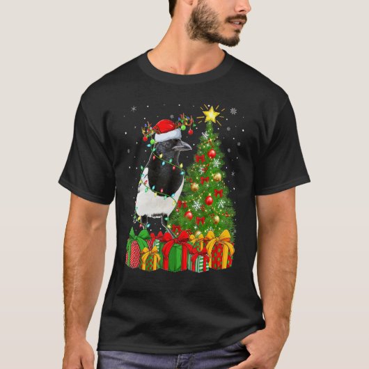 Magpie Bird   Xmas Holiday Santa Magpie Christmas  T-Shirt (Vorderseite)