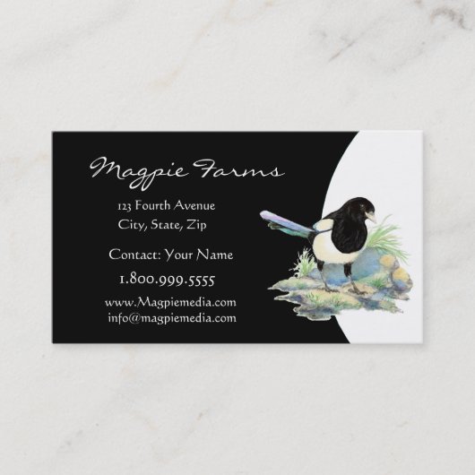 Magpie Farms Custom Bird Nature Business Card Visitenkarte (Vorderseite)