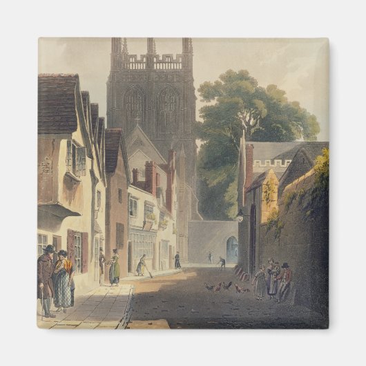 Magpie Lane, Oxford, Illustration aus dem "Histor" Magnet (Vorne)
