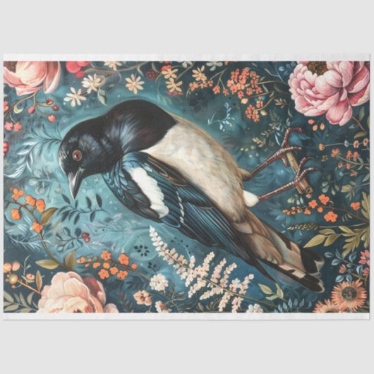 Magpie Mural Tapestes Decoupage Seidenpapier (Vorderseite)