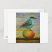 Magpie on a Mango Postkarte (Vorne/Hinten)