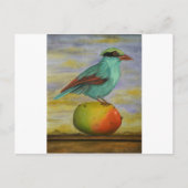 Magpie on a Mango Postkarte (Vorderseite)