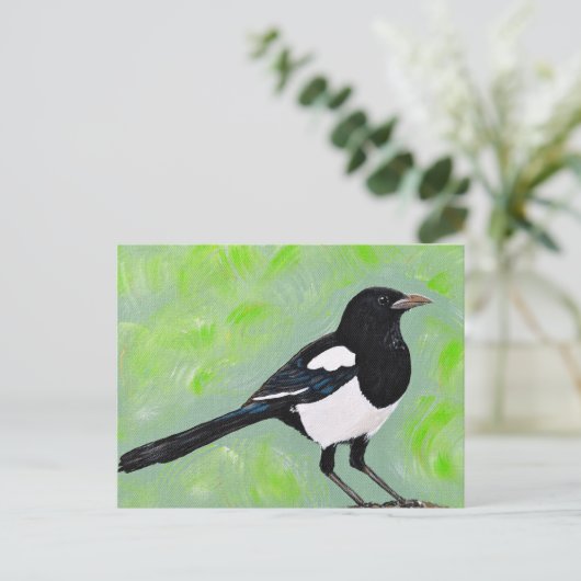 Magpie Painting Postkarte (Stehend Vorderseite)
