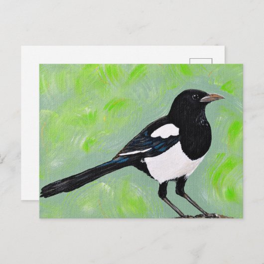 Magpie Painting Postkarte (Vorne/Hinten)