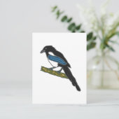 Magpie Postkarte (Stehend Vorderseite)