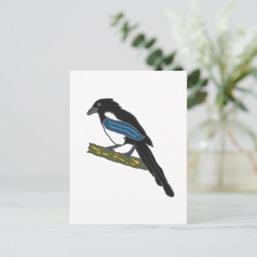 Magpie Postkarte (Stehend Vorderseite)