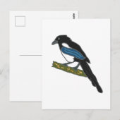 Magpie Postkarte (Vorne/Hinten)