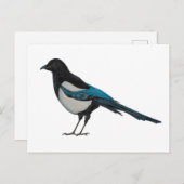 Magpie Postkarte (Vorne/Hinten)