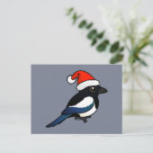 Magpie Santa Feiertagspostkarte (Stehend Vorderseite)