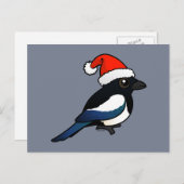 Magpie Santa Feiertagspostkarte (Vorne/Hinten)