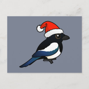 Magpie Santa Feiertagspostkarte
