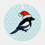 Magpie Santa Ornament Aus Metall (Vorderseite)
