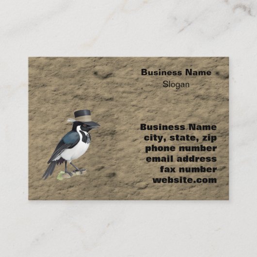 Magpie stehend auf Stachel mit Hut Visitenkarte (Vorderseite)