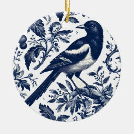 Magpie Toile Vintage Charm  Keramik Ornament