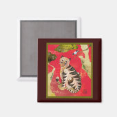Magpie und Tiger: Koreanische Volkskunst Magnet (Vorderseite/Rückseite)