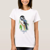 Magpie, Vogel, Garten, Natur, Wildnis T-Shirt (Vorderseite)