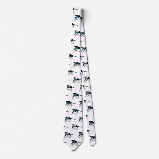 Magpie, Vogel, Natur, Wildtiere, Aquarellfarben Krawatte (Vorderseite)