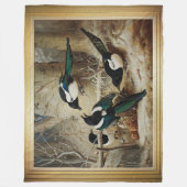 Magpies Rund um eine tote Capercaillie Fleecedecke (Vorderseite)