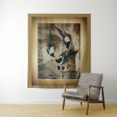 Magpies Rund um eine tote Capercaillie Wandteppich (Beispiel)