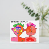 "Magst du einen Apfel?" Postkarte (Stehend Vorderseite)