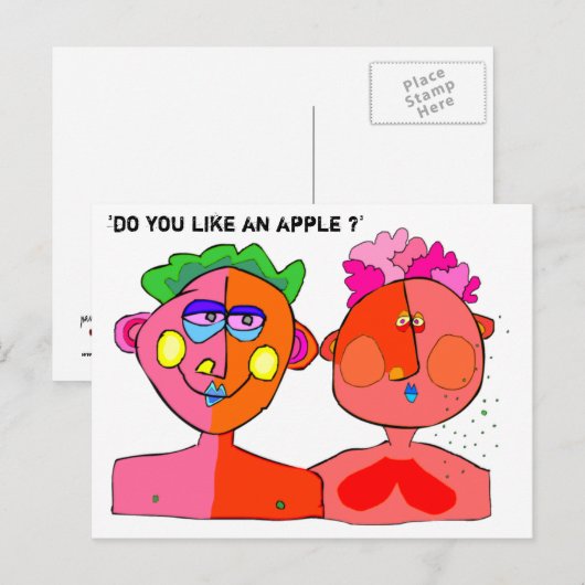 "Magst du einen Apfel?" Postkarte (Vorne/Hinten)