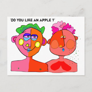 "Magst du einen Apfel?" Postkarte