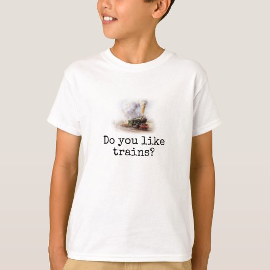 "Magst du Züge?" Kid's T - Shirt (Vorderseite)