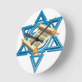 Maguen David Torah Runde Wanduhr (Winkel)
