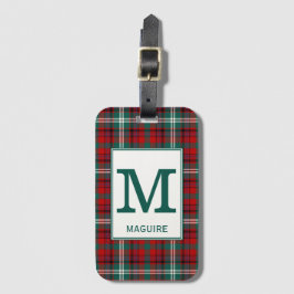 Maguire Tartan Kariertes rotes und grünes Muster Gepäckanhänger