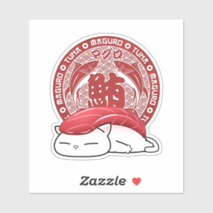 Maguro Tuna Sushi Cat Aufkleber