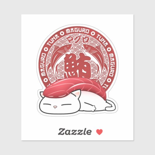 Maguro Tuna Sushi Cat Aufkleber (Blatt)